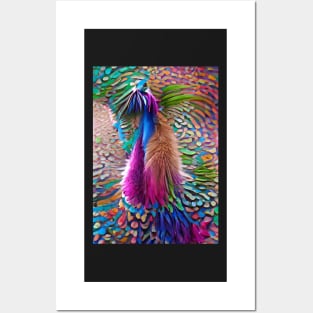 STUNNING SURREAL PEACOCK Posters and Art